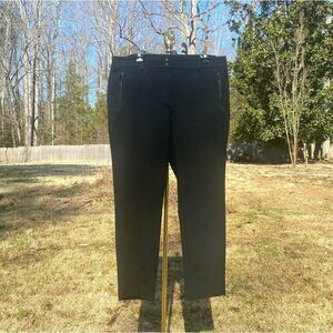 Talbots Black Equestrian Center Seam Slim Stretch Crop Pants